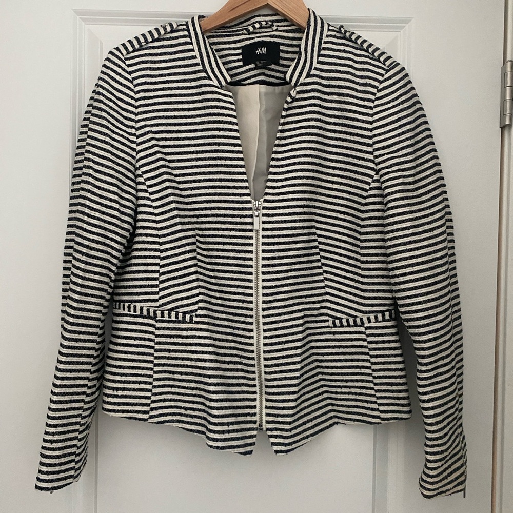 H&M Monochrome Striped Women's Blazer